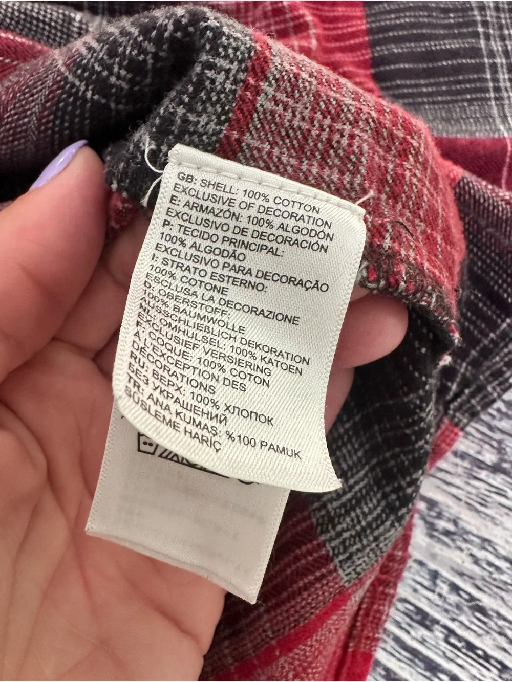 The North Face Red and Black Plaid Button-Up Cotton Shirt